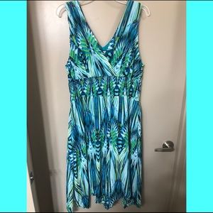Blue and Green Summer Dress